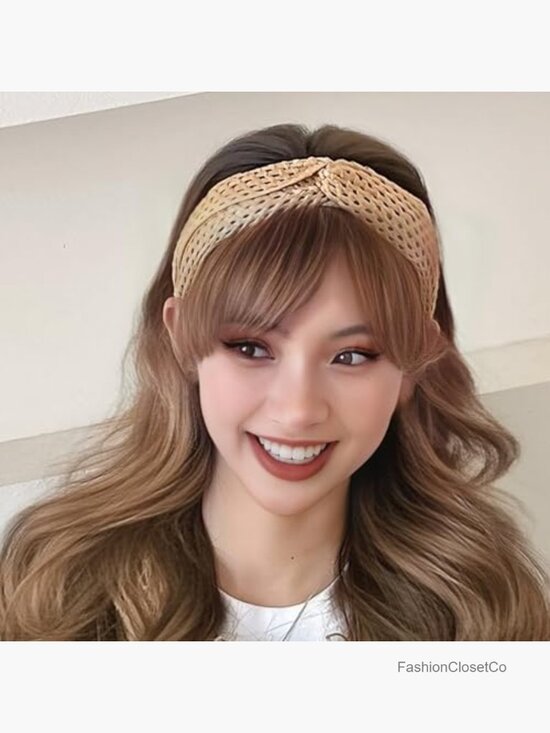 3 Pack Boho Rattan Woven Padded Headbands for Women